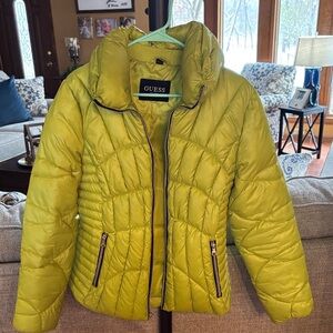 GUESS Women's Vibrant Green Puffer Jacket